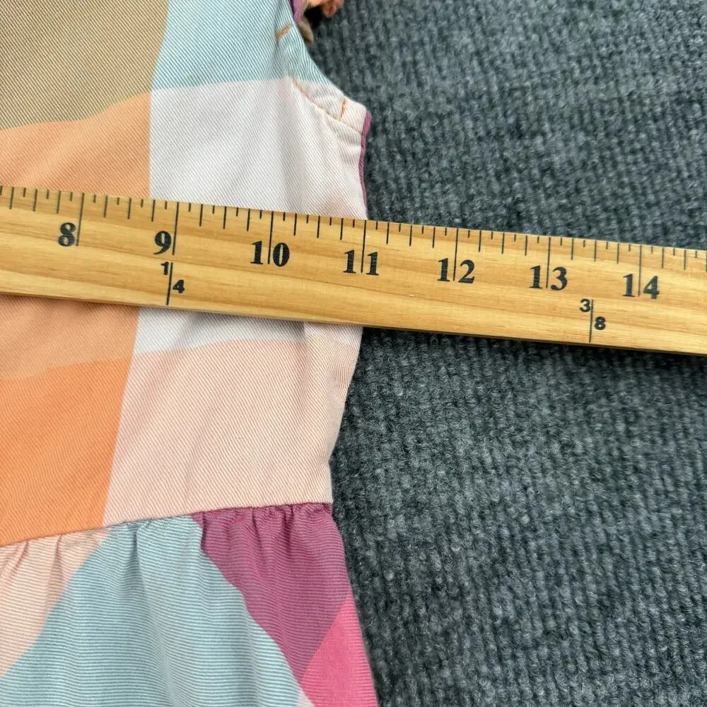 Carters Girls Plaid Flutter Sleeve Dress Size 4T Pink Blue Cotton Viscose Ruffle